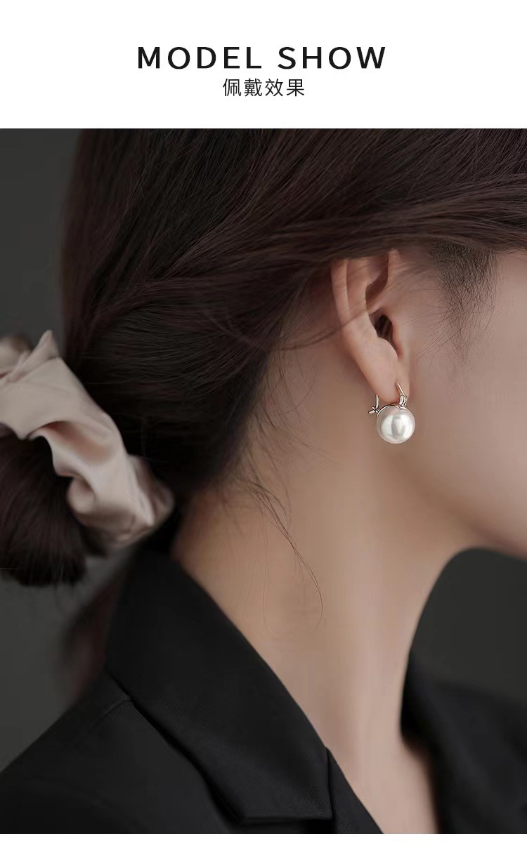 925纯银针珍珠耳环轻奢2023新款爆款小众耳钉高级感女耳饰详情5