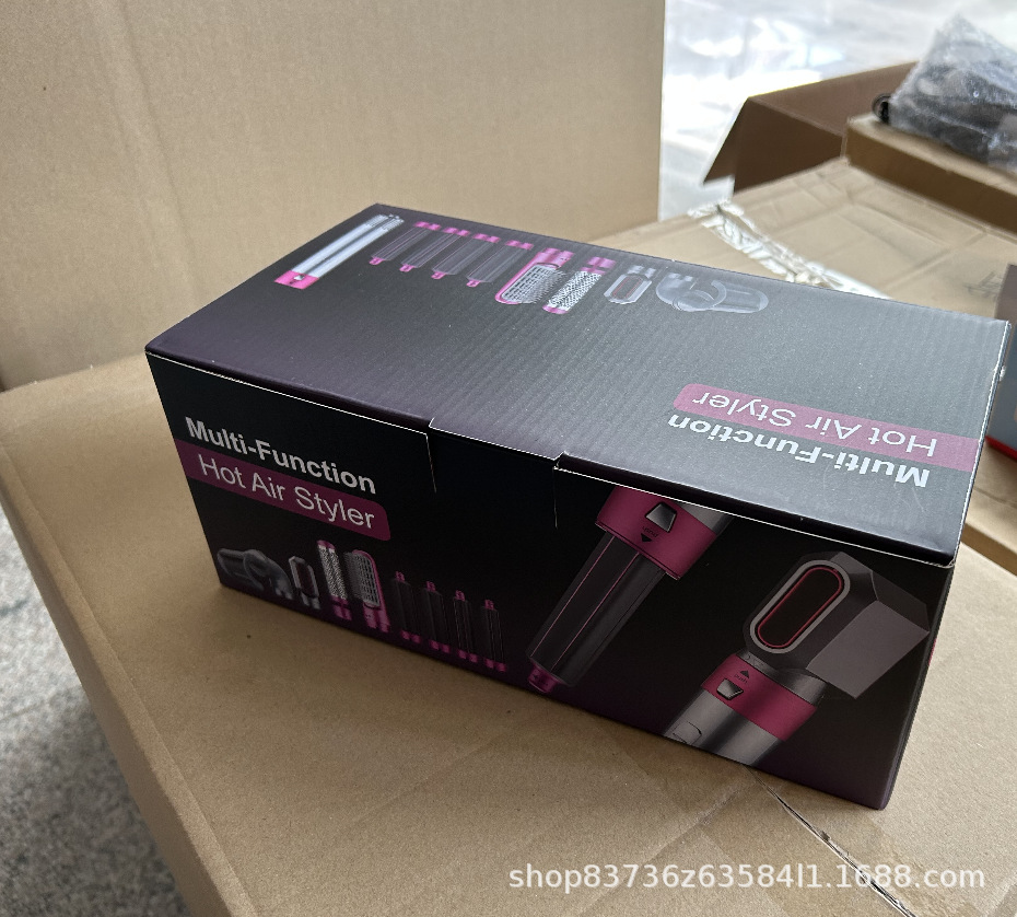 跨境热卖6合1卷发棒卷发器热风梳造型大波浪卷直发两用美发造型器详情29