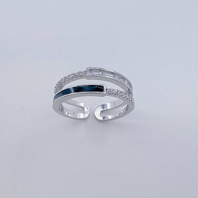 The high-end and light luxury open-top ring of Bai Ling Jewelry is exquisitely super sparkling with micro-inlaid zircon and features an inS-style Japanese, Korean and Japanese ring style for women pic 14