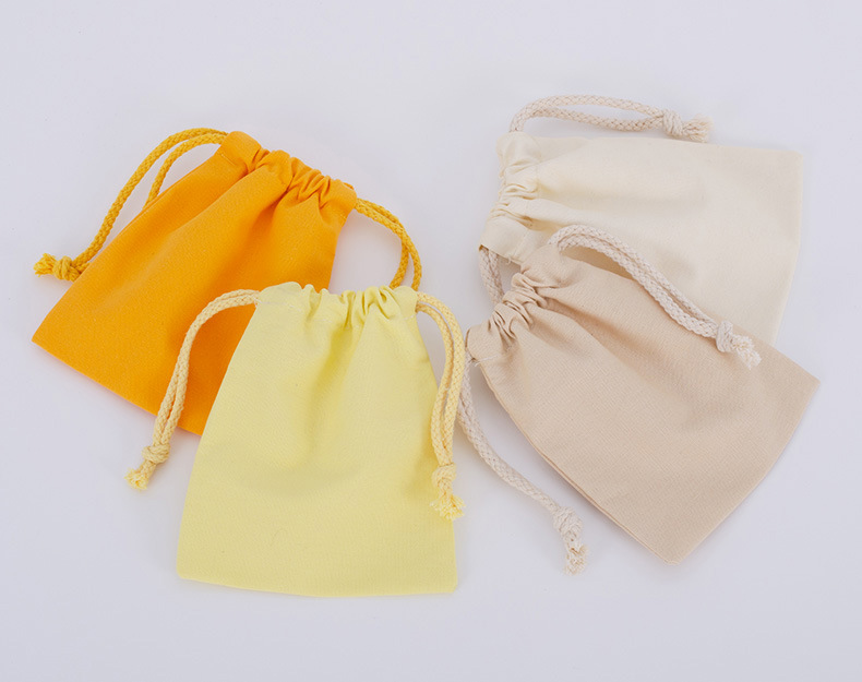 Wholesale and in-stock white drawstring cotton drawstring bags, blank eco-friendly gift packaging, storage canvas drawstring bags pic 18