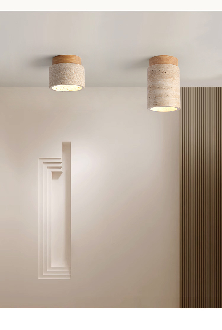 Japanese-style wabi-sabi ceiling lamp, yellow cave stone designer, retro and creative, entrance corridor, passageway, foyer, balcony small lamp pic 3