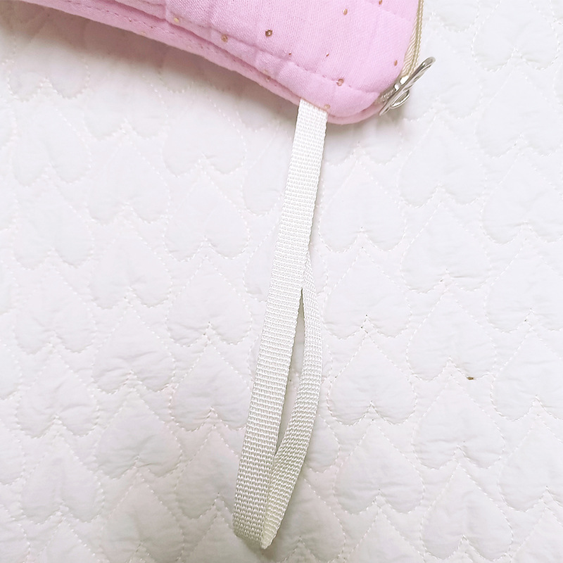 跨境新款两件套字母化妆包时尚清新收纳袋绗缝条纹洗漱包旅行包包详情8