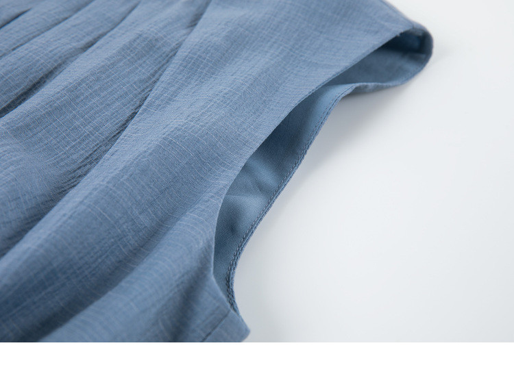 感气场系带收腰连衣裙2025夏季新款圆领A字连衣裙详情29