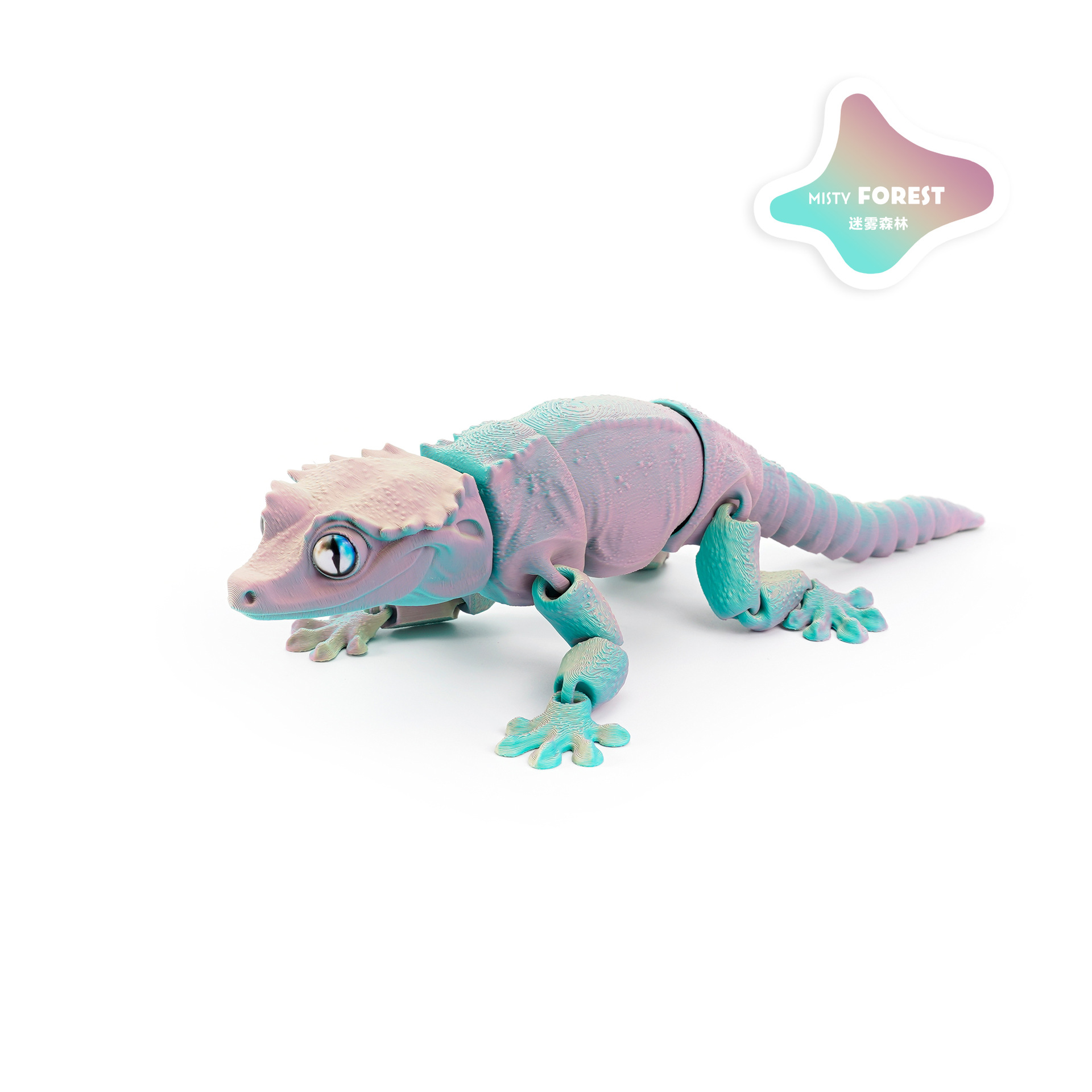 The 3D printed cross-border best-selling crested lizard animal figure-piece is cute and adorable. The lizard can move and features an integrated joint design pic 5