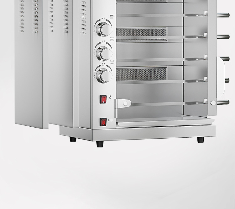 Commercial vertical multi-functional 3-roller, 5-roller and 7-roller chicken roasting ovens, fully automatic rotating chicken roasting equipment specially designed for hotels and restaurants pic 15