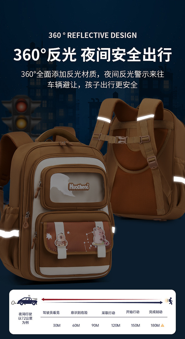 1-6年级卡皮巴拉新款书包小学生男女双肩包耐磨耐脏儿童书包详情6