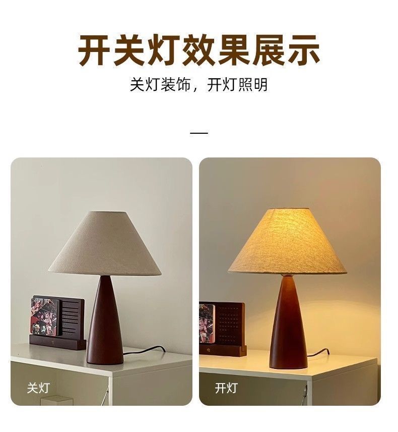 Chinese-style table lamp, simple American retro, European texture, new Chinese bedside lamp, bedroom and living room, modern and high-end feel pic 17