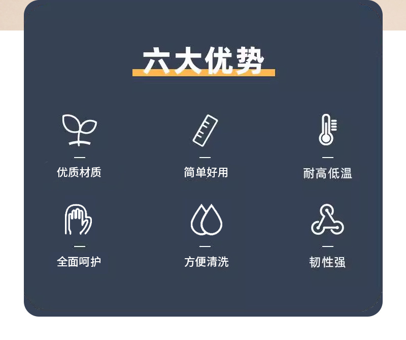 防烫手套加厚硅胶五指手套耐磨微波炉烤箱耐高温厨房隔热防烫手套详情2