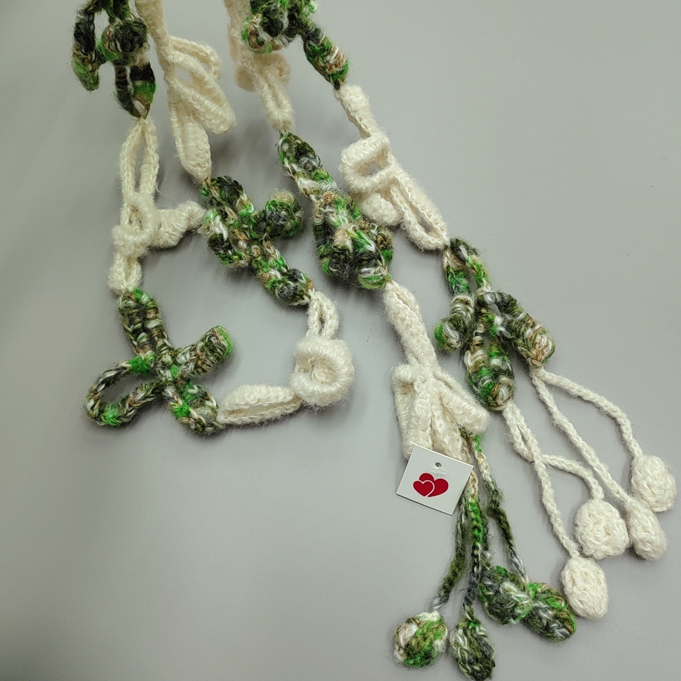 细条围巾原创手工钩织花朵日系森女式气质淡雅百搭配饰裙装饰腰带详情5