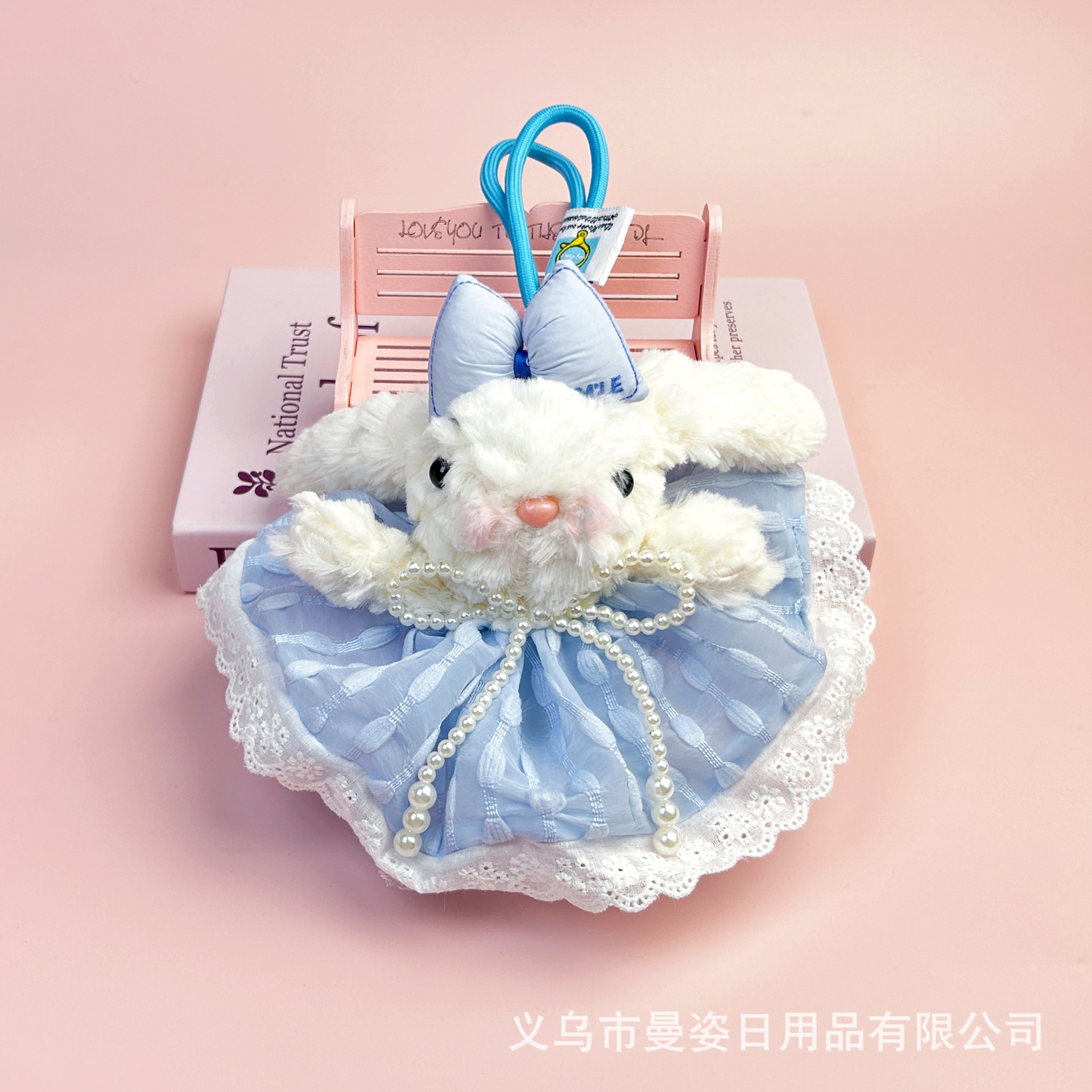 手工可爱垂耳兔毛绒玩具少女心钥匙扣公主裙精致兔子公仔摆摊批货详情35