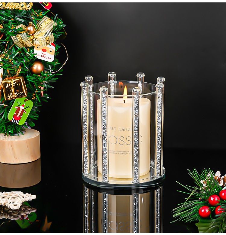 跨境高颜值香薰玻璃烛台酒店餐桌婚庆装饰烛光晚餐烂漫烛台摆件详情8