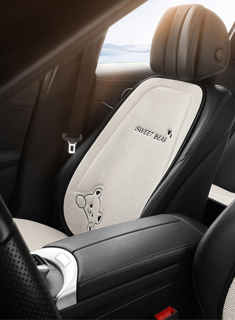 座椅垫座垫亚麻单片座椅套后排驾驶车坐垫四季通用卡通车内汽女士详情7
