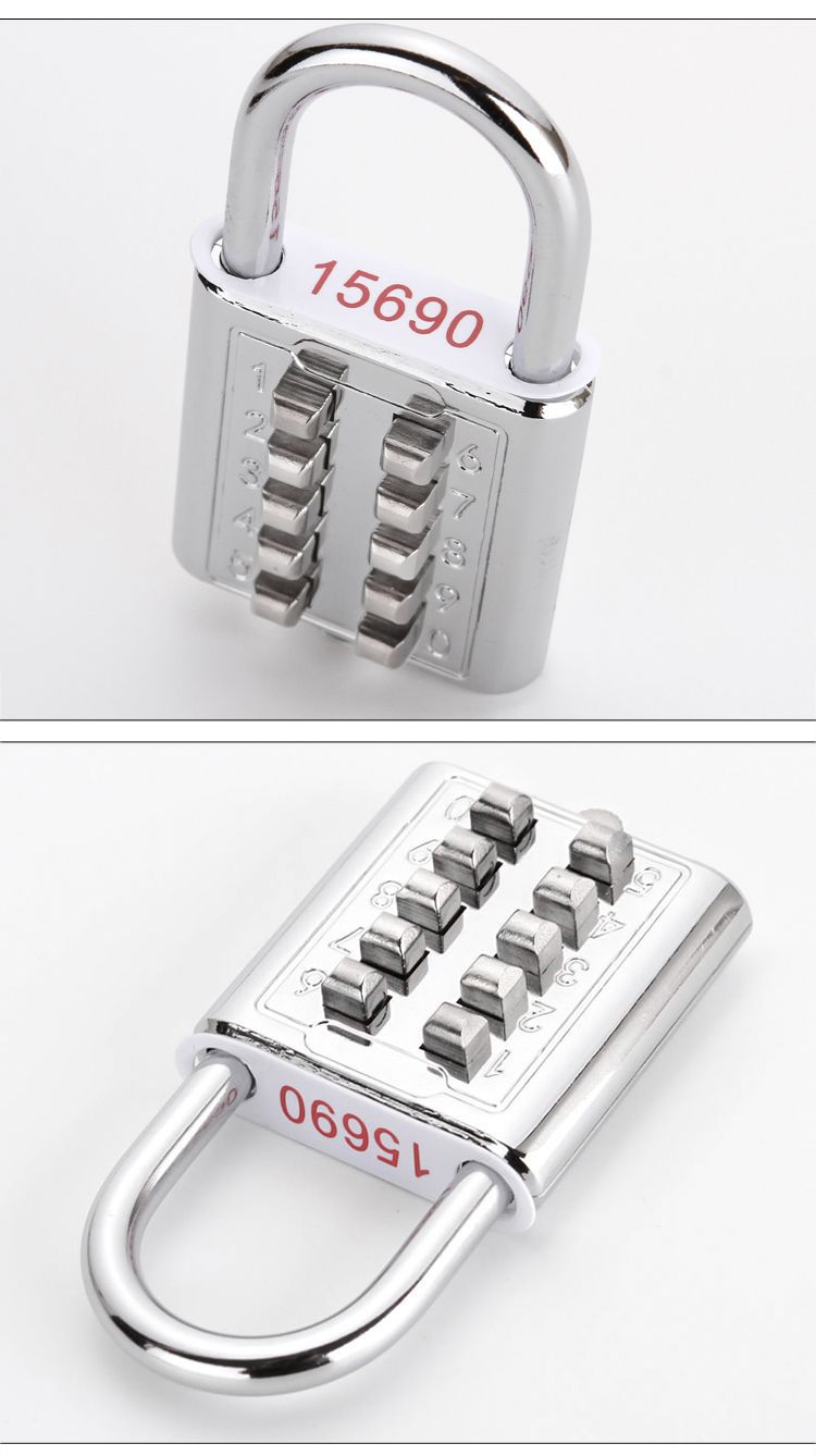 Key combination lock, stainless steel fixed door lock, padlock, gym changing cabinet, small lock head, anti-theft lock pic 12