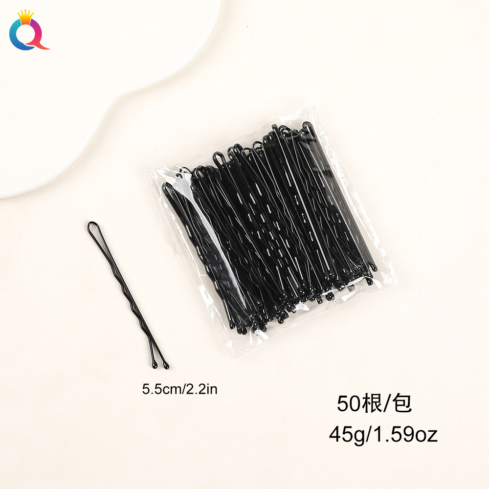 Wholesale of Qiyue Classic black straight clips, durable lacquered hair clips, braided hair clips, broken hair bangs clips and side clips pic 62