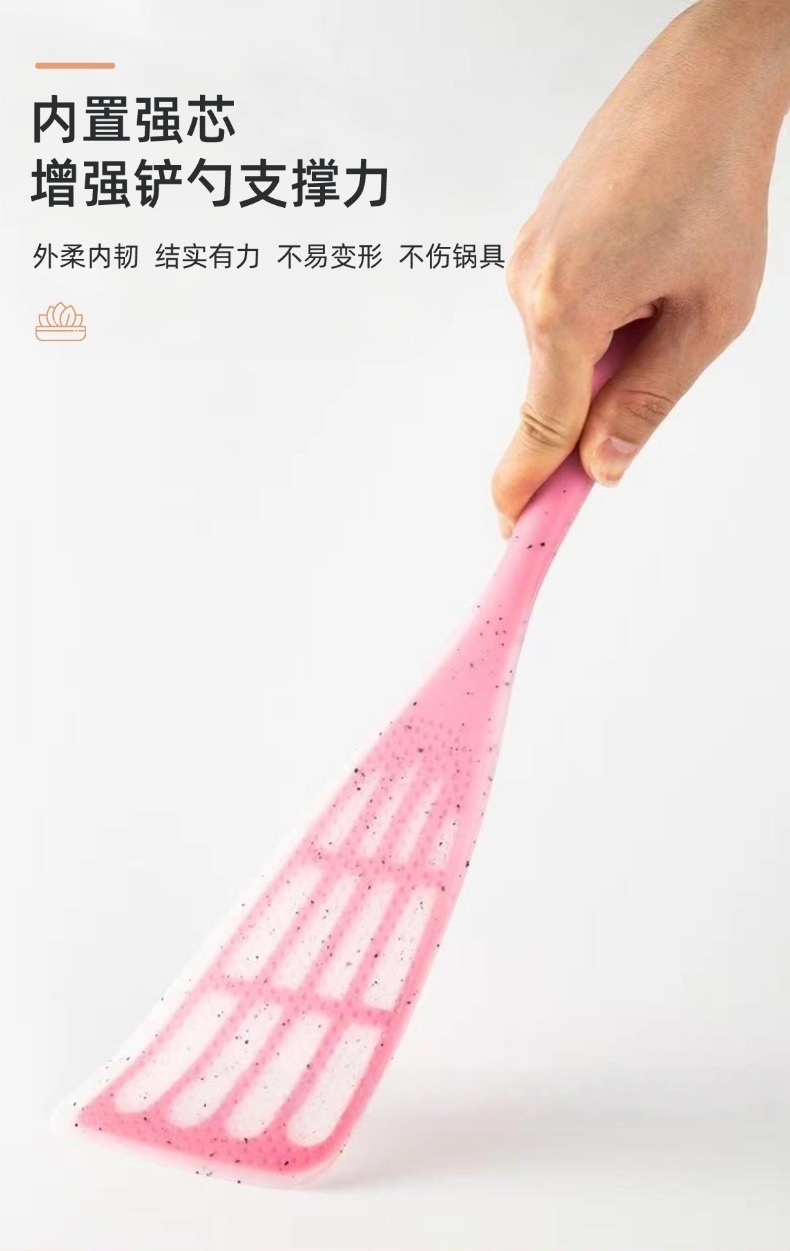 加厚版半透彩点硅胶厨具套装七件套带收纳支架硅胶铲汤勺漏勺现货详情3