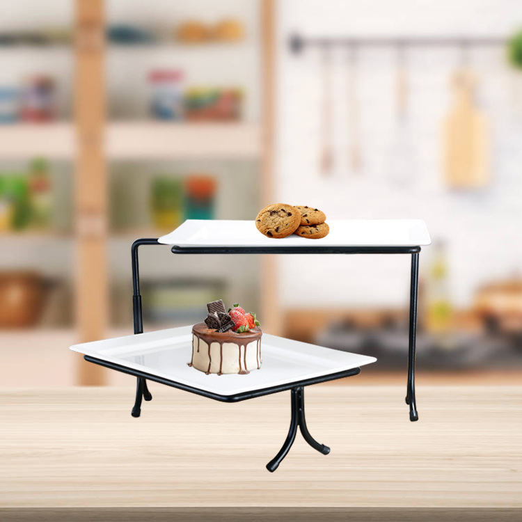 Hotel buffet pastry display rack, fruit and pastry display stand, two-story and three-story ceramic food rack, cold dish stand pic 2