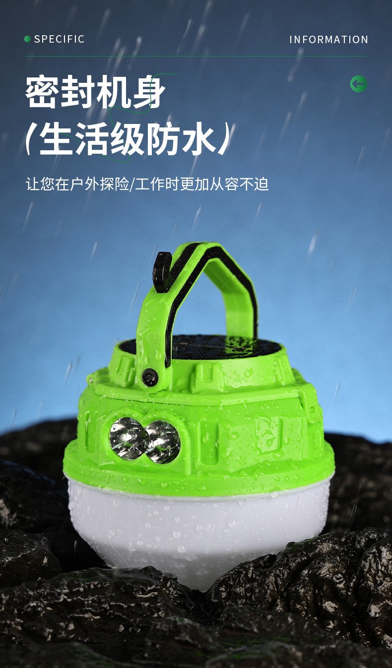 Cross-border outdoor camping lights, solar-charged camping lights, LED bulbs, household emergency night market street lamps pic 28