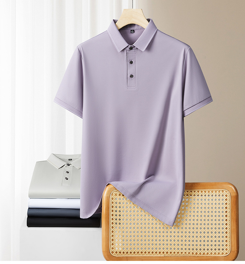 冰丝男士polo衫夏薄款男装商务休闲弹力透气轻奢高级感男短袖t恤详情18