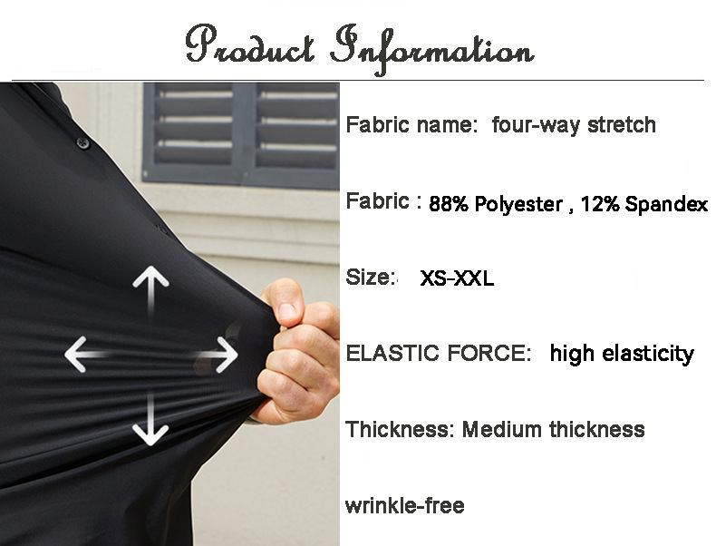 【无痕高弹】跨境四面弹力衬衫男免烫抗皱男士衬衣欧码男装外贸爆详情7