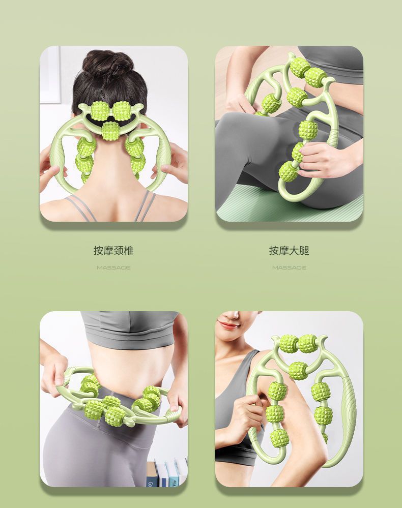 九轮环形夹腿器美腿夹小腿按摩神器夹腿器腿部按摩器瑜伽滚轮夹详情7
