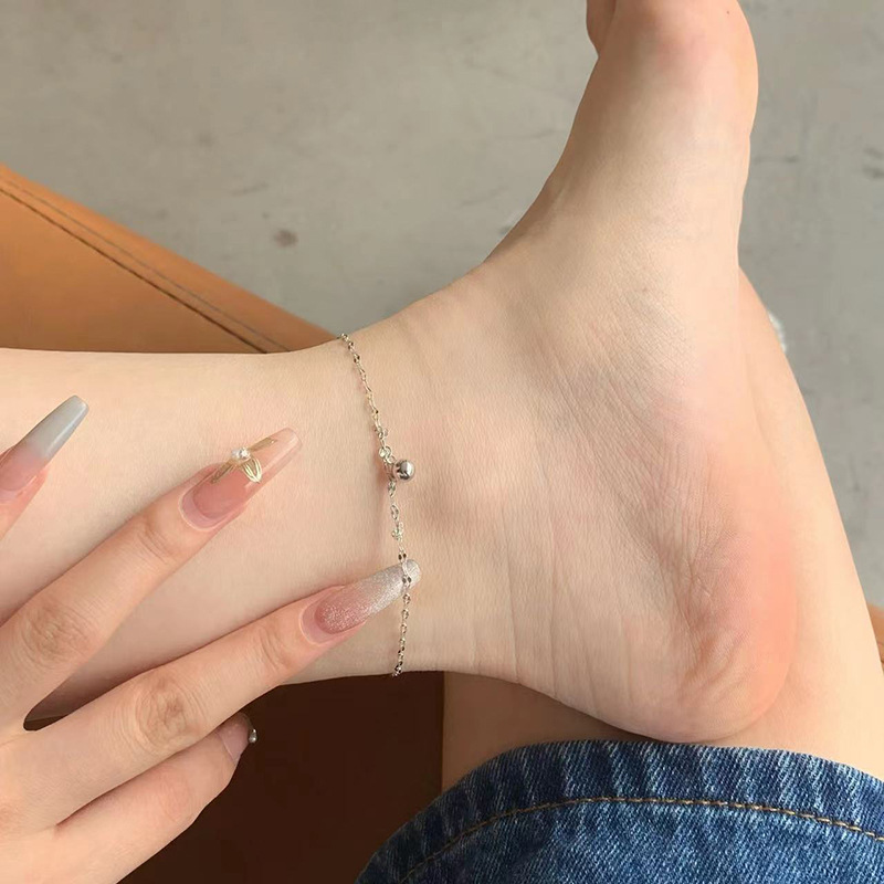 925纯银圆珠豆豆脚链女简约2023年新款轻奢时尚足饰夏季饰品F4216详情4