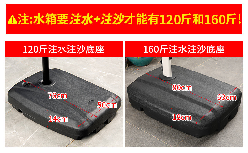 户外庭院休闲棚室外花园露营伞三头太阳伞遮阳伞中柱伞沙滩蓬批发详情13