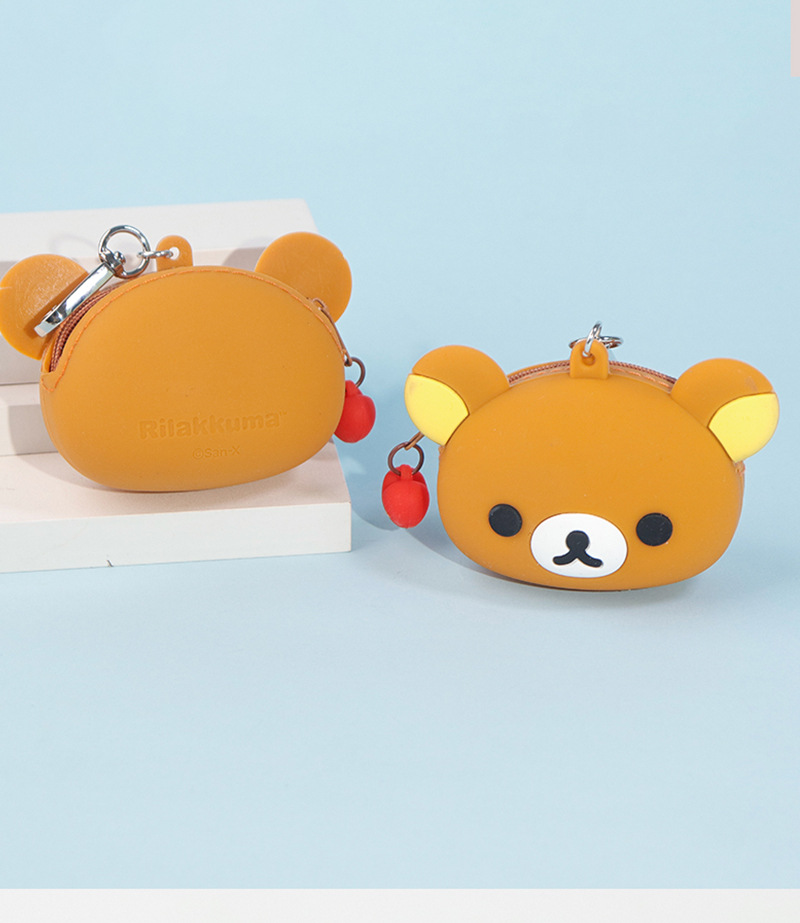 Korean-style Instagram cartoon bear silicone coin purse trinket, cute mini portable coin earphone storage case pic 10