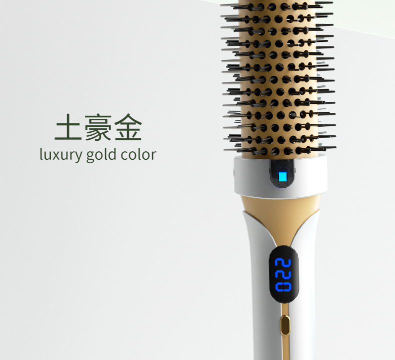 Cross-border manual hair straightening comb, negative ion non-damaging hair portable curling iron, straight plate clamping, straight curling dual-purpose fluffy comb pic 16