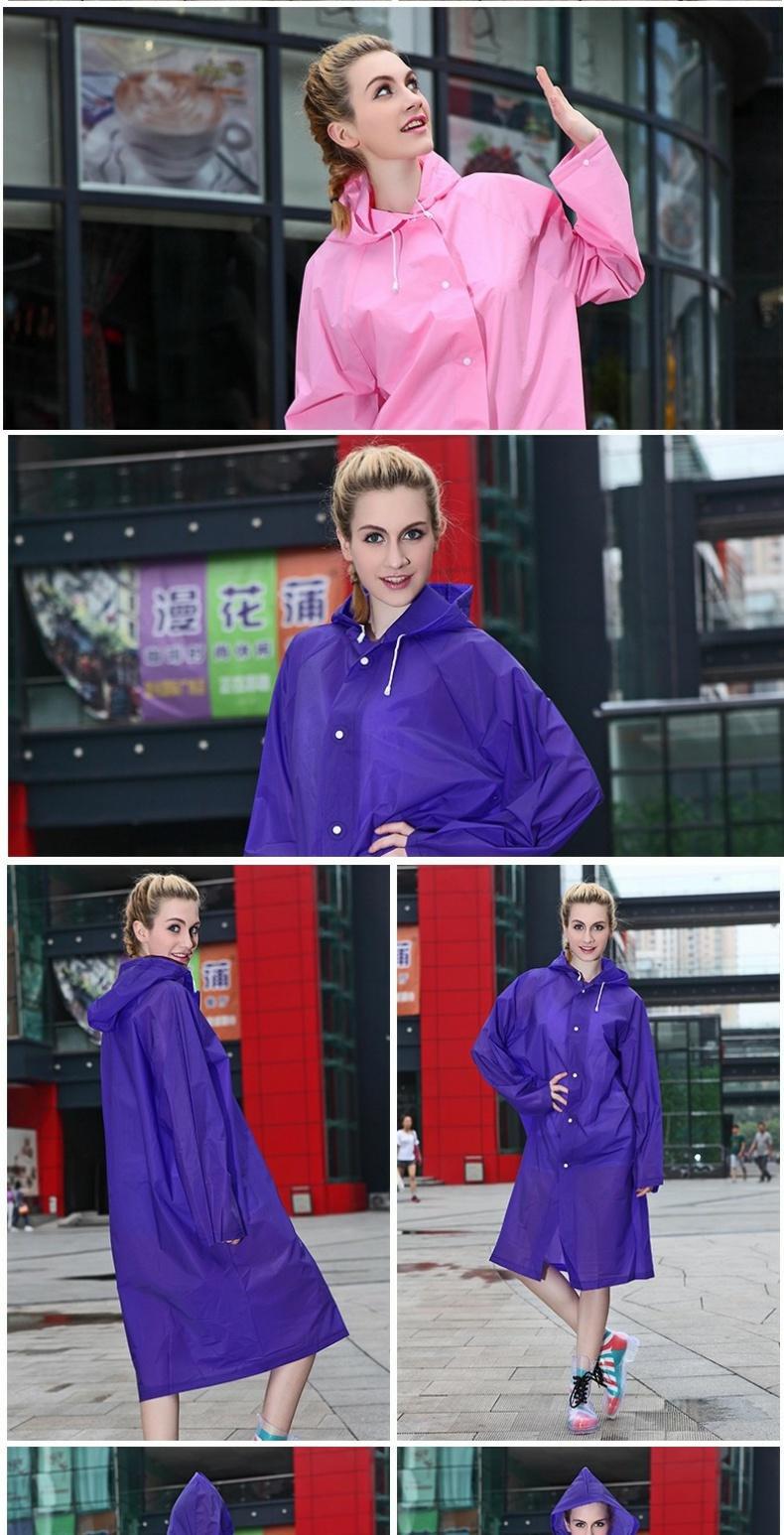 EVA Fashion adult men and women outdoor hiking travel raincoats, light and thin long shirts, transparent raincoats, walking windbreakers pic 3