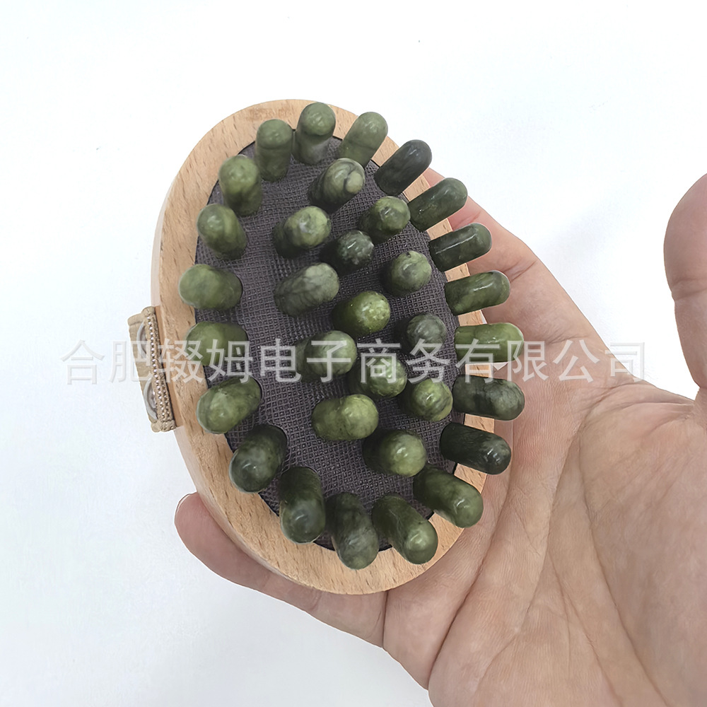 天然岫玉玉石气垫按摩器全身肩颈多功能颈椎按摩器头部按摩梳厂家详情18