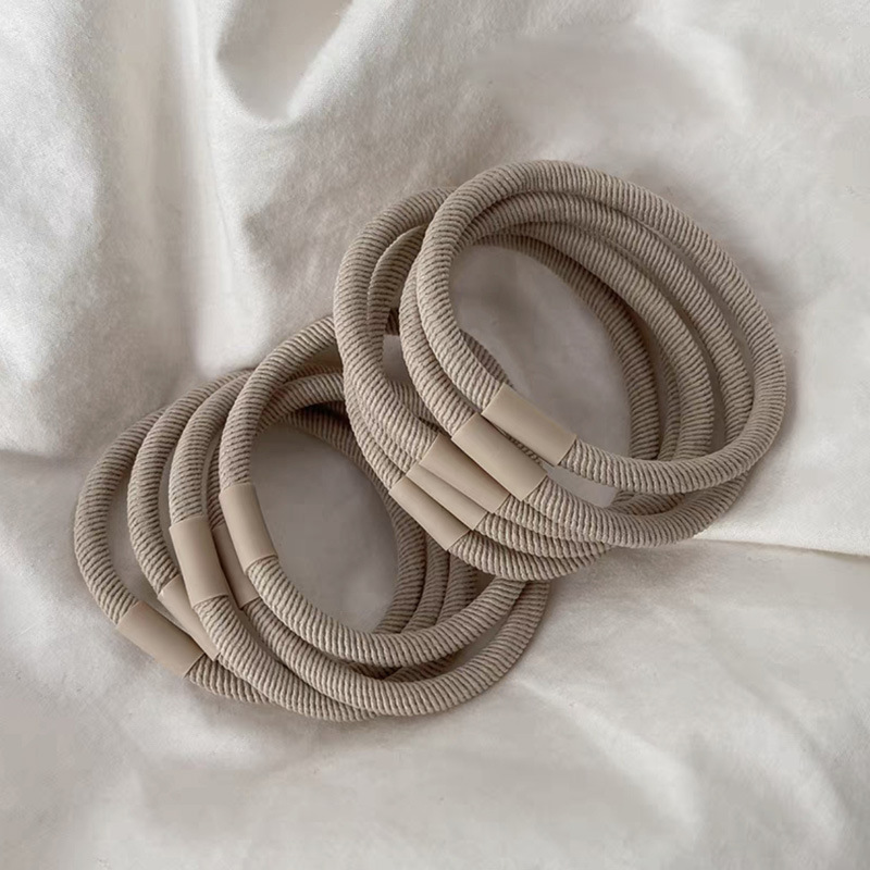 New Korean high-elasticity and durable rubber band, black basic hair band, bun hair rope, cute girl leather case pic 5