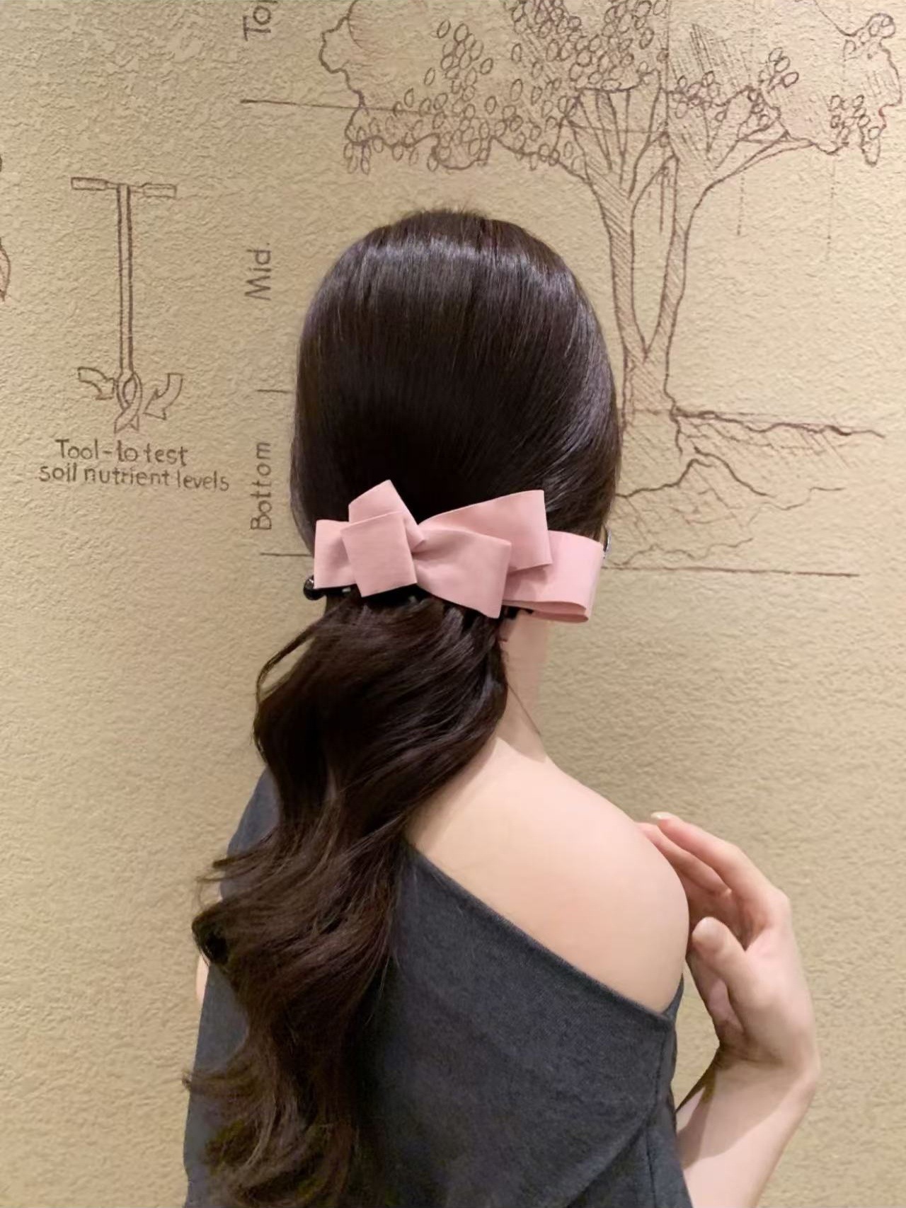 早秋韩系高级感麂皮绒多层蝴蝶结香蕉夹女后脑勺盘发夹马尾夹发饰详情7