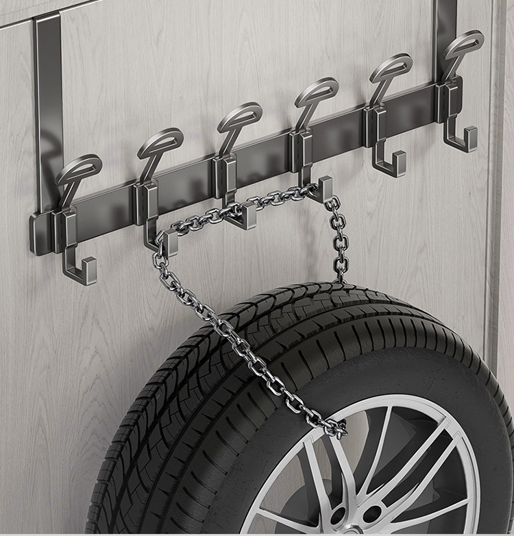 Rear door hook, no need for drilling, clothes hanger, storage rack, upper hanging rack on the entrance door, wall-mounted clothes hook, back door type pic 12