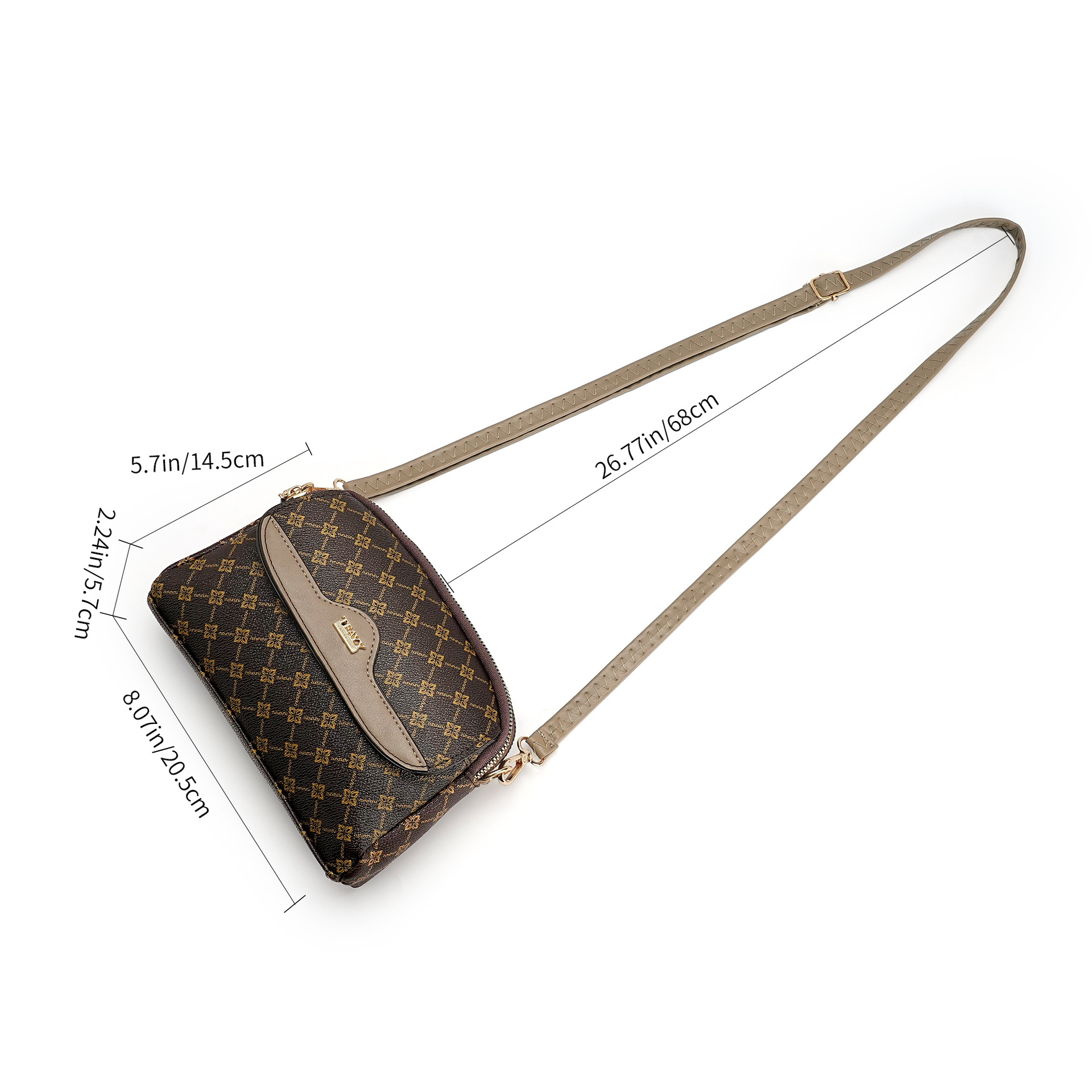 包包女高级感2024跨境外贸斜挎包大容量新款老花时尚气质百搭小包详情7