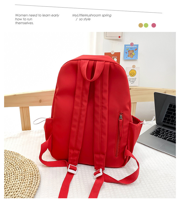 可爱少女小众自制五角星双肩包百搭大学生书包女休闲高中背包详情44