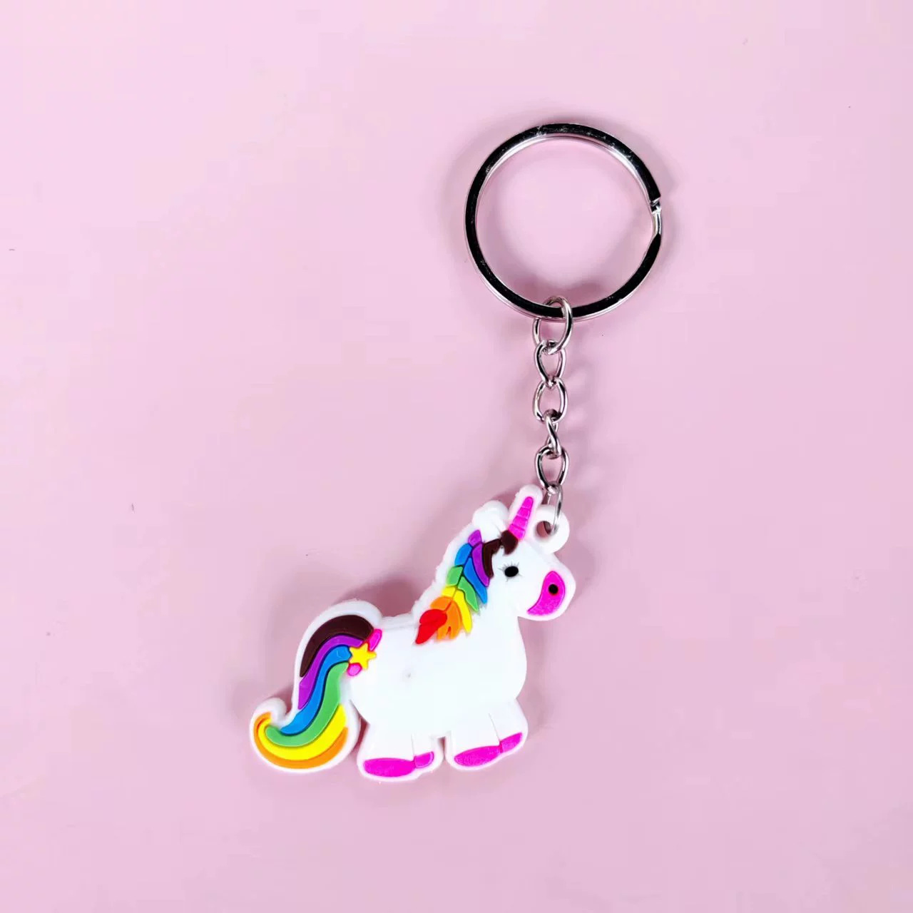 跨境新款亚马逊欧美独角兽钥匙扣派对礼品儿童饰品PVC软胶钥匙链详情12