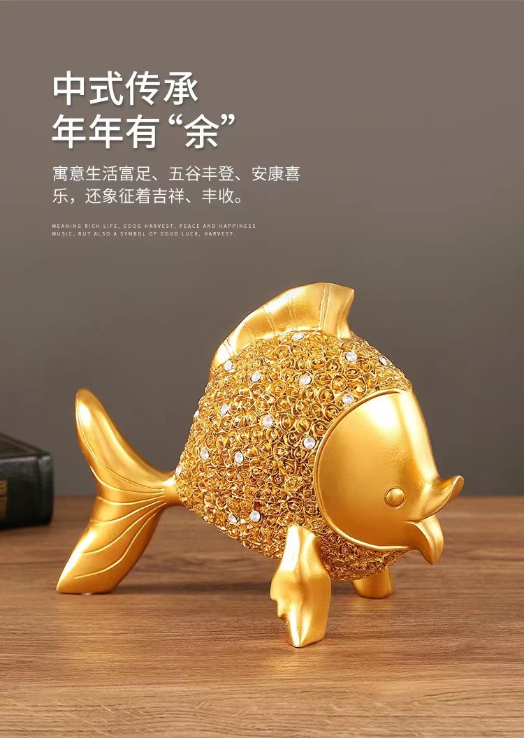 Every year, there are fish-bringing wealth ornaments. The light luxury entrance hall, living room, TV cabinet, wine cabinet, and office desk decorations are all exquisitely handcrafted pic 11