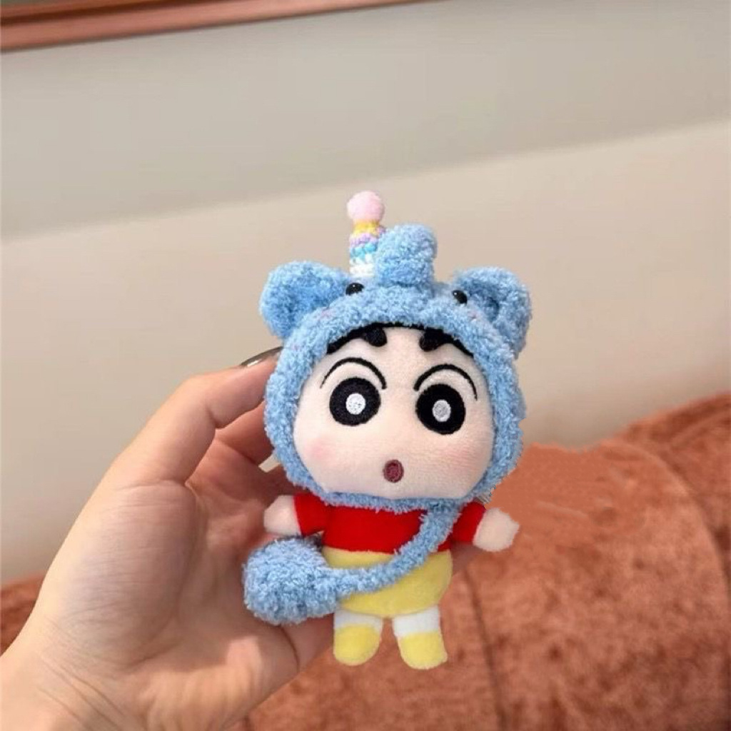 爆款卡通可爱蜡笔小新挂件毛绒玩偶变装公仔挂饰ins风书包钥匙扣详情5