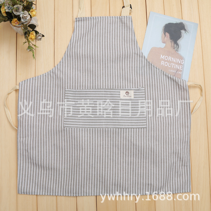 【 Chi Jia 】 Enlarged waterproof linen printed apron, widened adjustable straps, cross-border e-commerce for foreign trade export pic 7