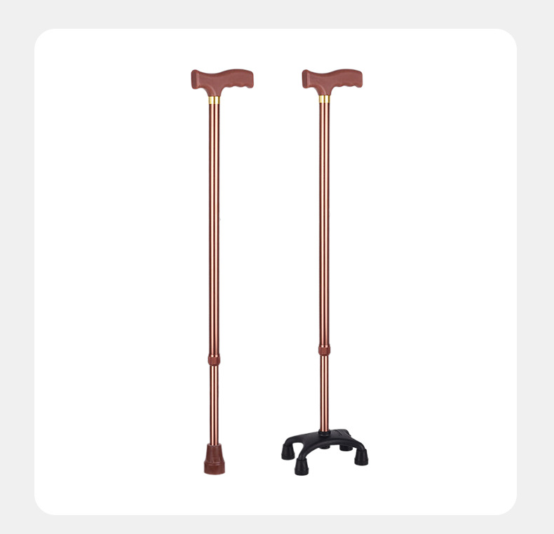 铝合金手杖厂家 高低可调节老人助行拐杖防滑四脚拐杖 老人登山杖详情19