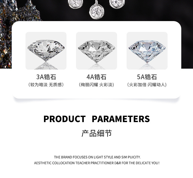 s925 sterling silver peace Lock necklace, 1-carat moissanite pendant collarbone chain accessory, from the original manufacturer pic 11