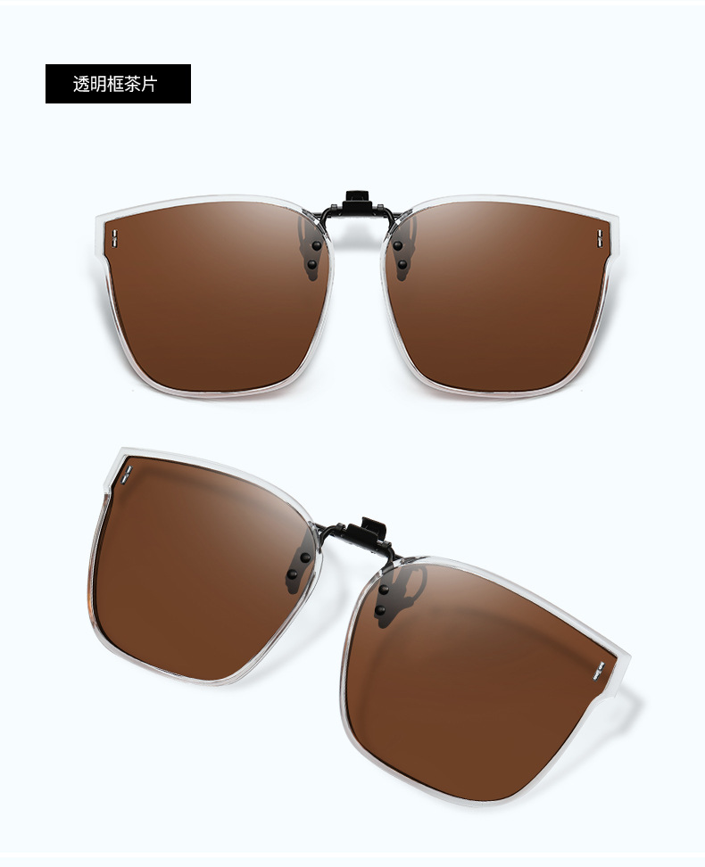 2025年新款偏光夹片太阳镜1017时尚男女近视可上翻墨镜夹片夜视镜详情13