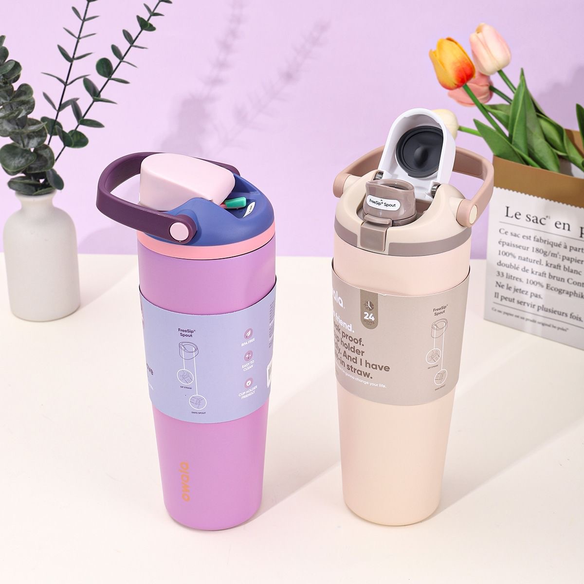 New owala water cup, insulated cup, large-capacity 304 stainless steel straw cup, double drinking cup, outdoor sports water bottle pic 6