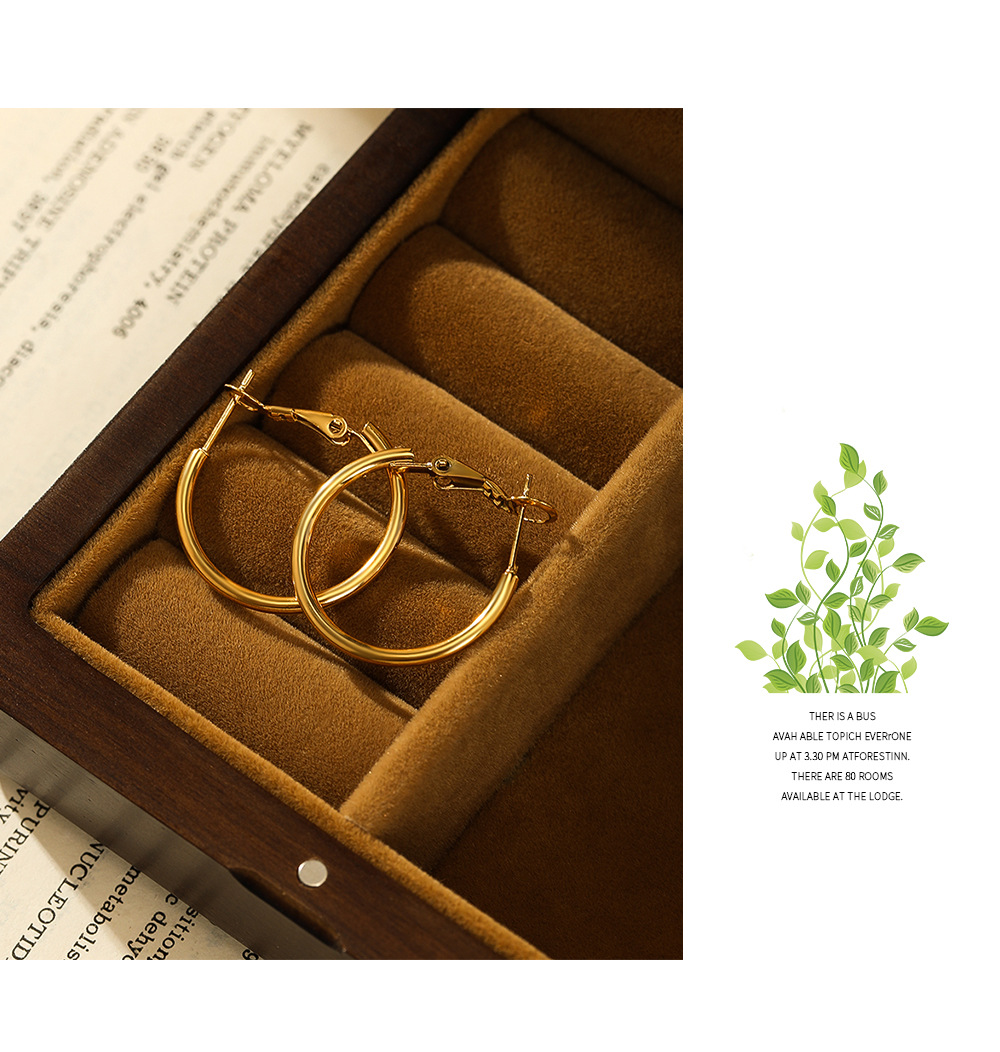 网红简约流行30/40/50/60mm不锈钢圆形耳环个性时尚18K金几何耳饰详情36