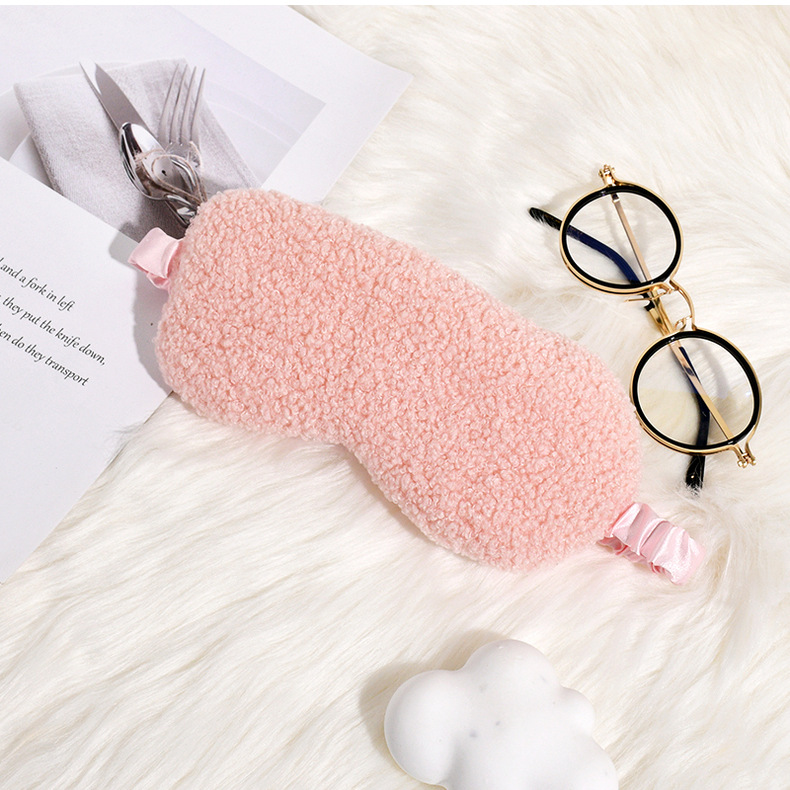 毛绒眼罩现货批发泰迪绒眼罩秋冬舒适亲肤仿真丝护眼罩遮光睡眠详情31