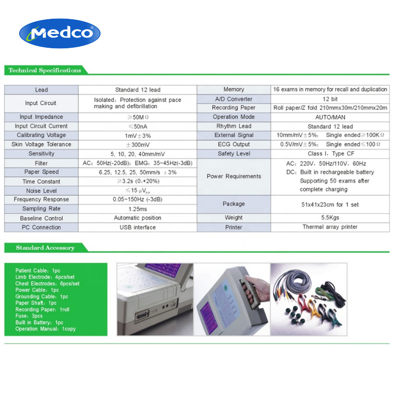 Specialized for foreign trade export of digital three-channel, six-channel and twelve-channel electrocardiogram machines and portable automatic analysis electrocardiogram instruments pic 13