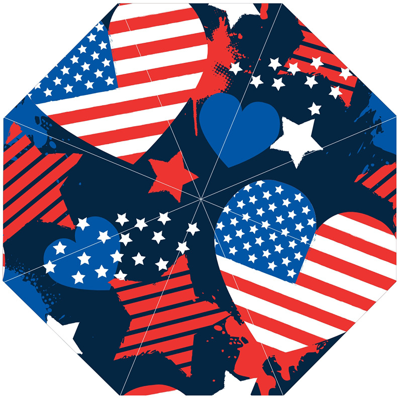 Amazon Independence Day umbrella, automatic folding umbrella, full-page printed logo, sunshade umbrella, digital printing gift umbrella pic 12