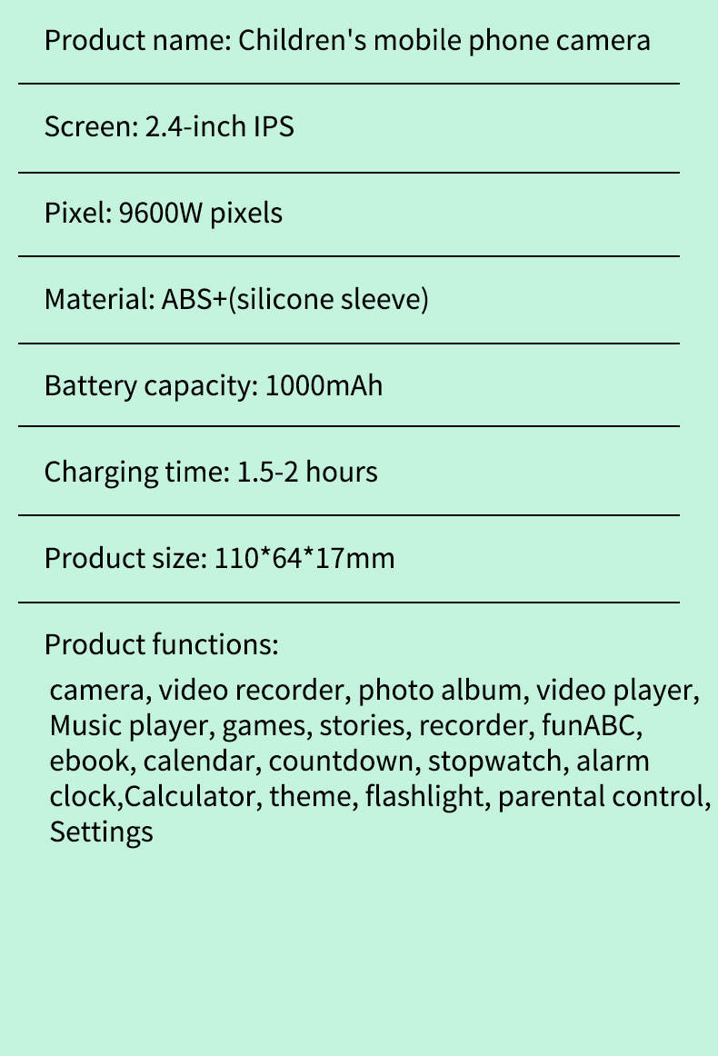 A20儿童手机相机可拍照录像 益智小孩子礼品玩具学生数码照摄相机详情17