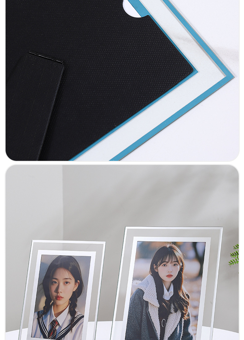 透明玻璃相框摆台10寸空框简约56寸7寸8寸a4相框水晶高级感照片框详情17