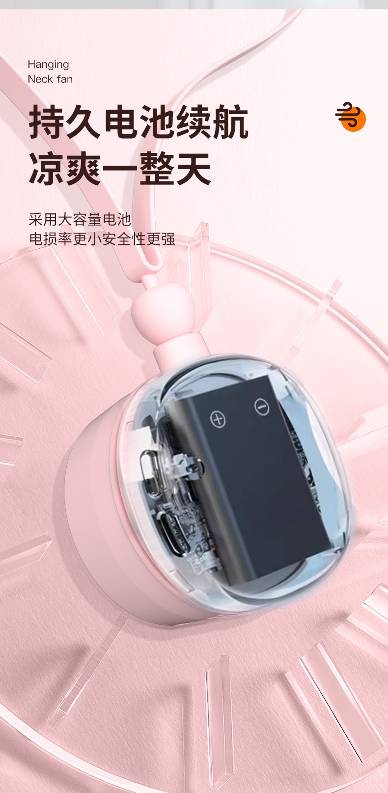 折叠挂脖无叶风扇便携式静音户外懒人随身迷你运动迷你无叶小风扇详情5